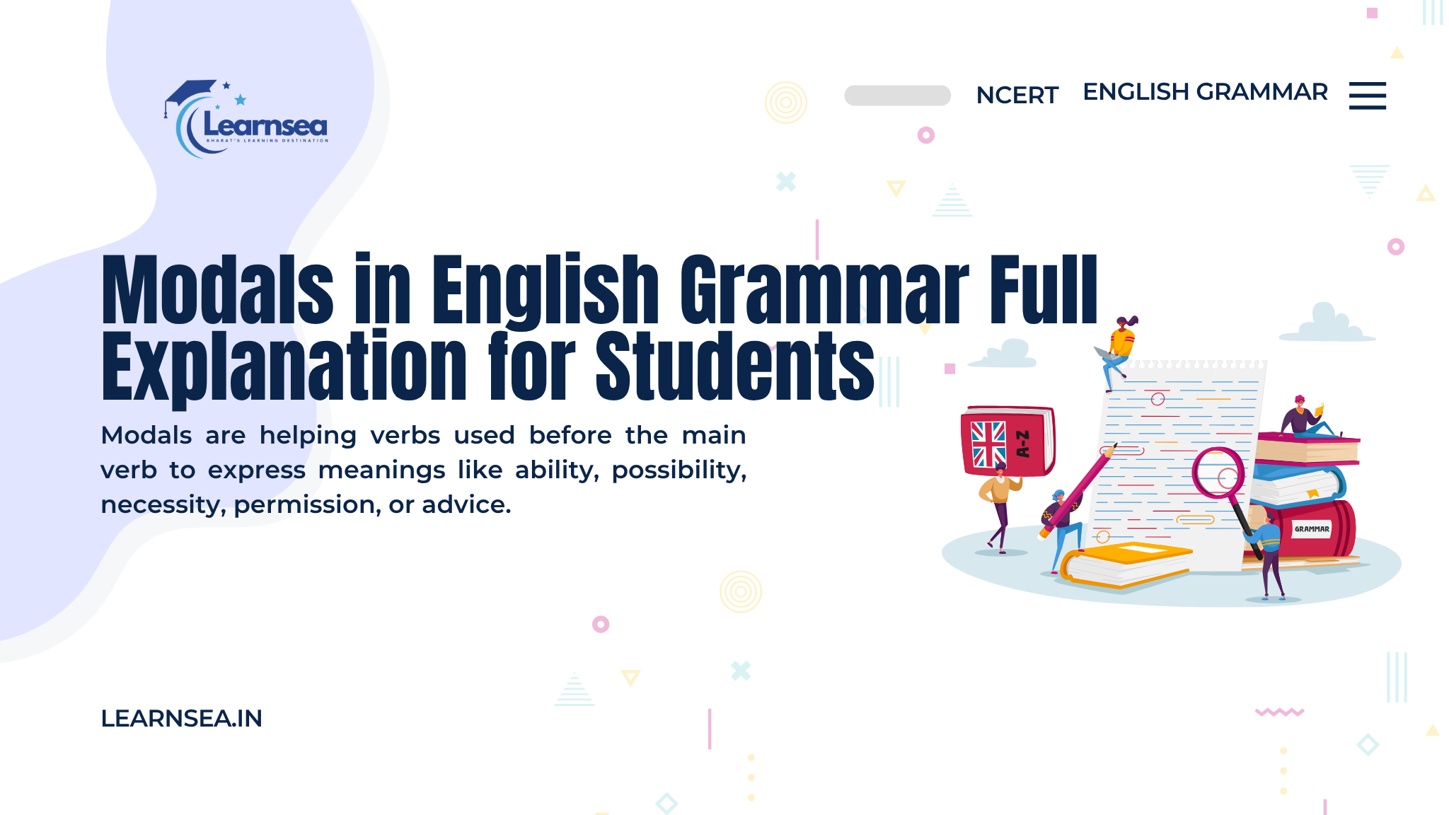 Modals in English grammar chart with examples and usage