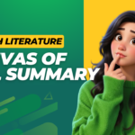 Canvas of Soil Class 9 English Literature summary showing gardeners planting seeds, blooming flowers, and a garden as a living painting from the Kaveri NCERT book.